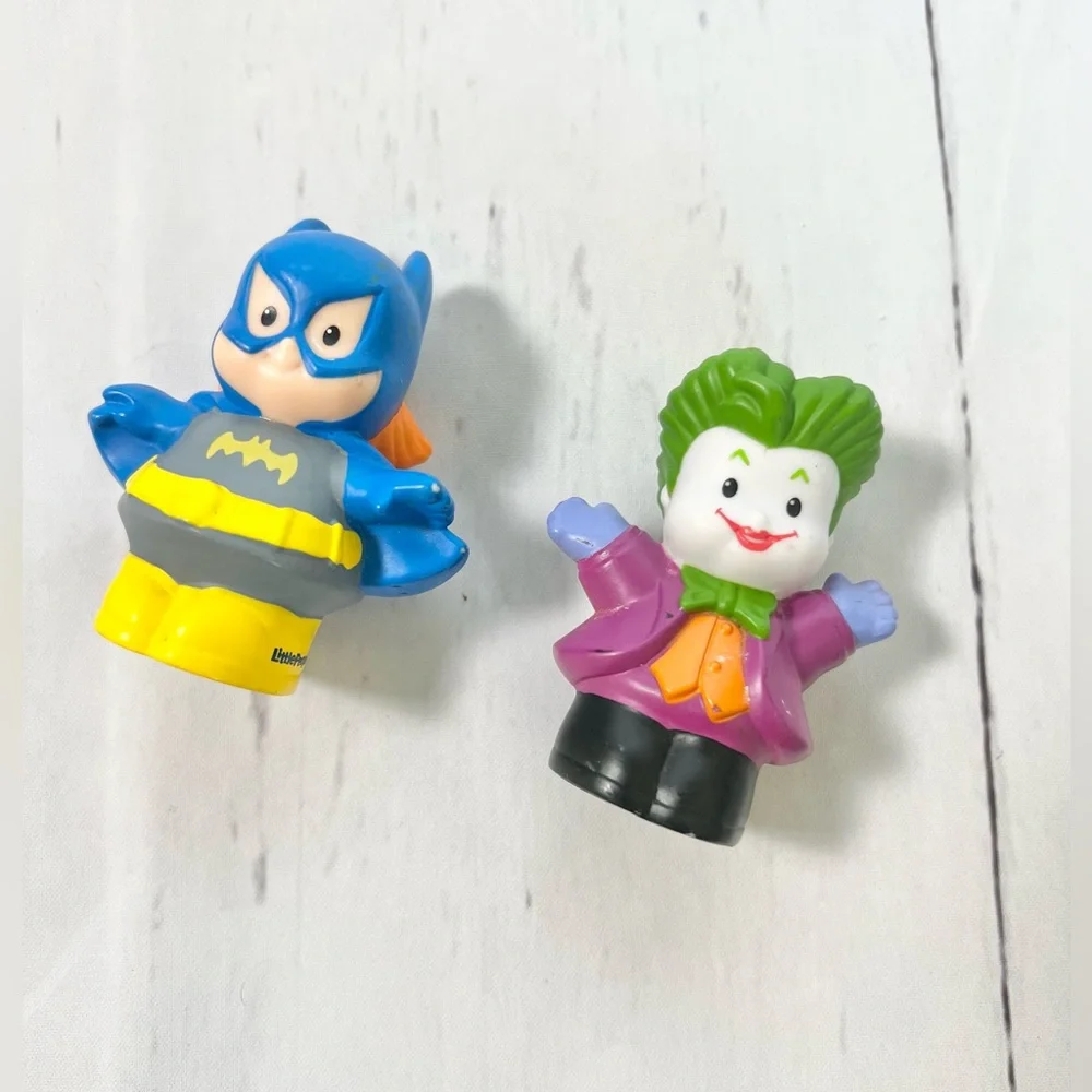 Fisher-Price Little People DC Super Friends Batgirl and Joker Figures Set Lot